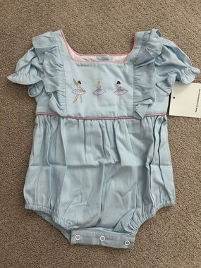 NWT Ruth & Ralph blue ballerinas embroidered bubble